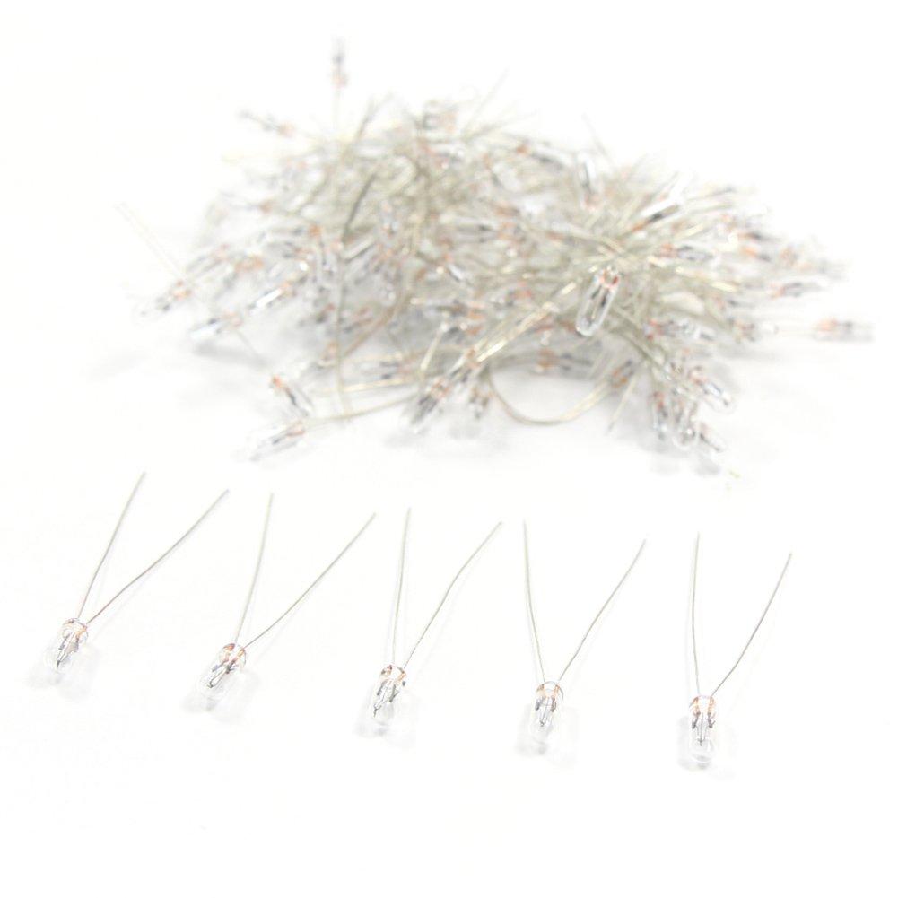 Pack of 100 3mm 12V Clear Wheat for Diorama Model and More Bulbs, Compact, Lighting, Trains, Railways, Buildings, (MP02W-100JP)