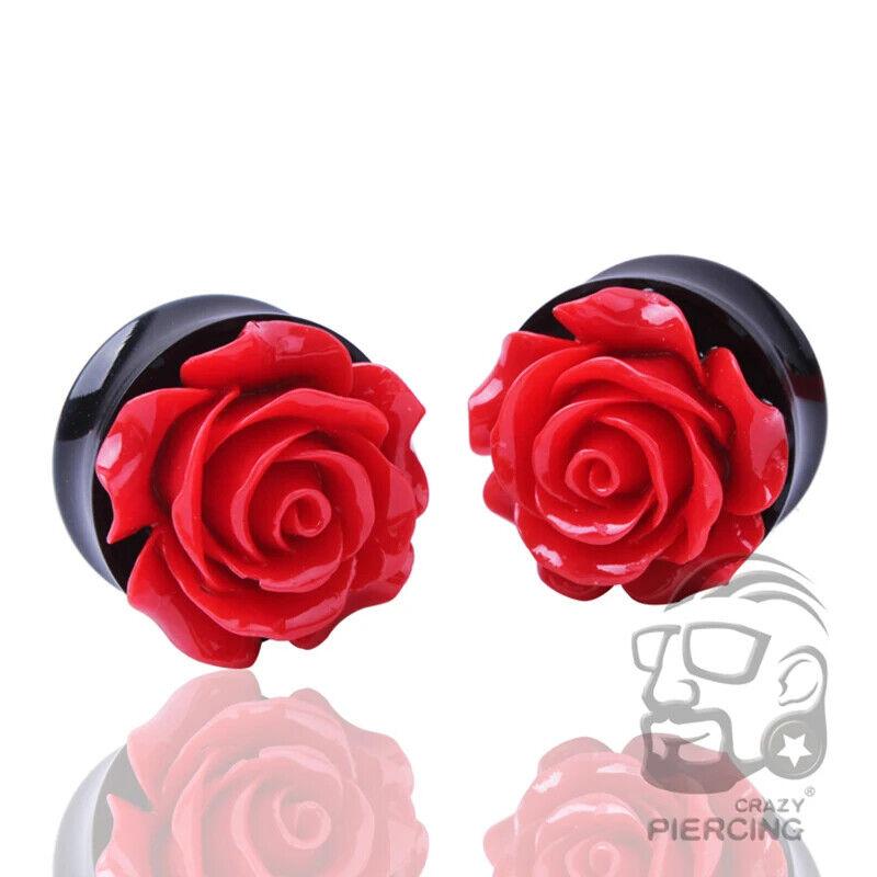 

1 пара акриловых седловидных ушных вкладышей, акриловых цветочных ушных вкладышей, 8-25 мм, расширителей для ушей, многоцветных украшений для пирсинга 9/16 (14 mm)