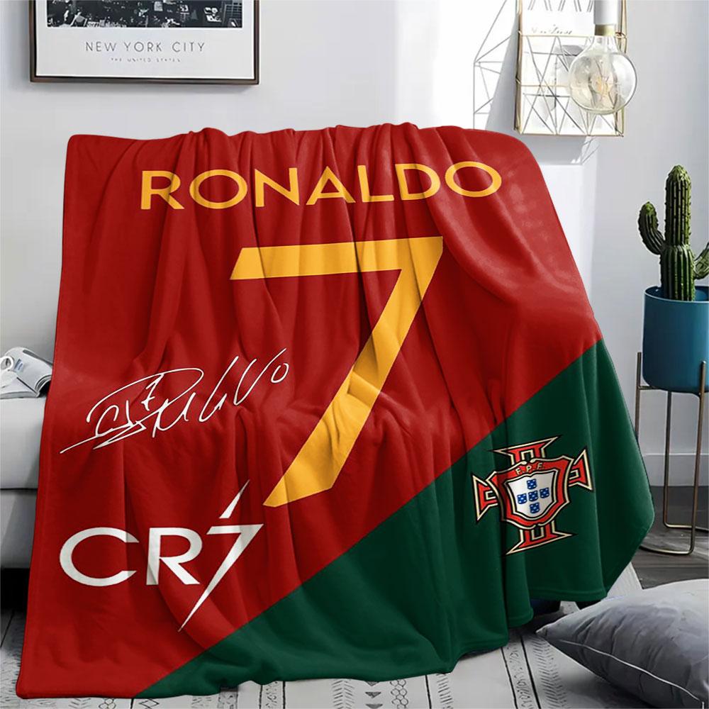 1PC CR7 Cristiano Ronaldo Patterned Flannel Blanket Suitable For All Seasons for Home Decor Warmth and Comfort Gifts Holiday Present