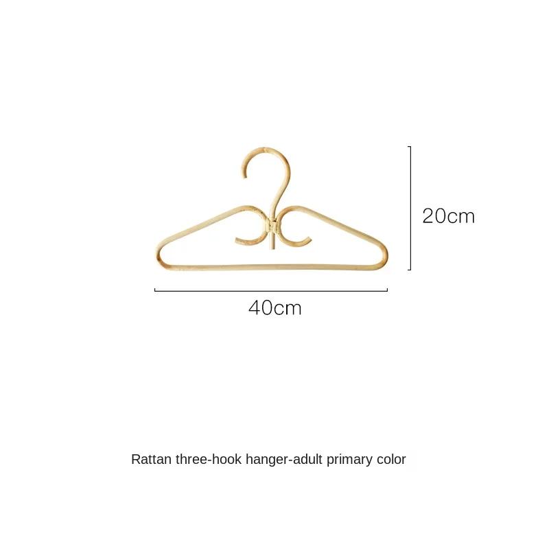 Natural Rattan Handmade Hooks Bedroom Closets Storage Organizer Hangers for Clothes Storage Supplies Rack Home Decoration