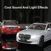 1:24 760LI M3 Toy Car Models Alloy Diecast Miniature Vehicles Sound Light Doors Opened Pull Back Shock Absorption for Kids Gifts