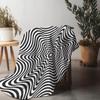 Psychedelic Optical Illusion Striped Blanket Abstract Wave Pattern Bedding Cool Teen Girl Gift Home Decor Fashion Throw Blanket