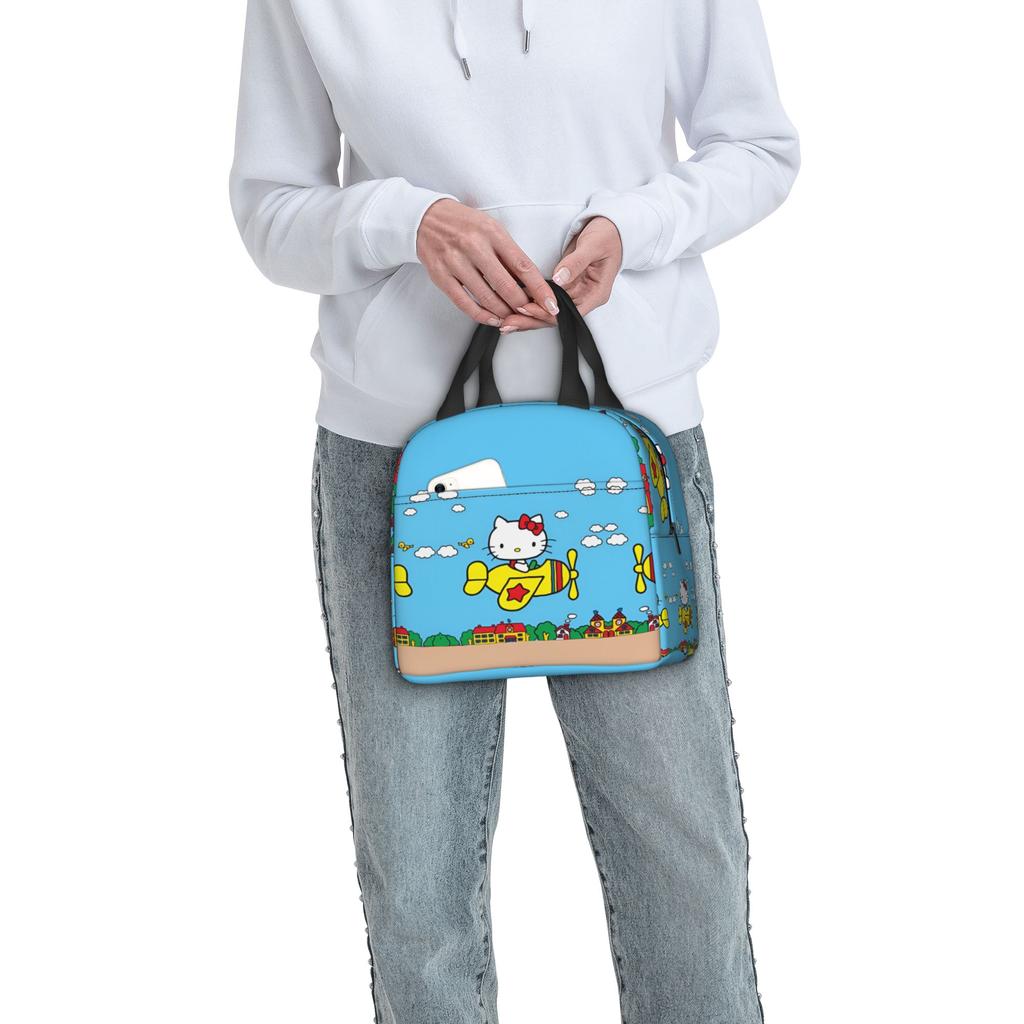 Custom Kitties Kitten Insulated Lunch Tote Bag for Women Men Cat Anime Resuable Thermal Cooler Bento Box Outdoor Camping Travel