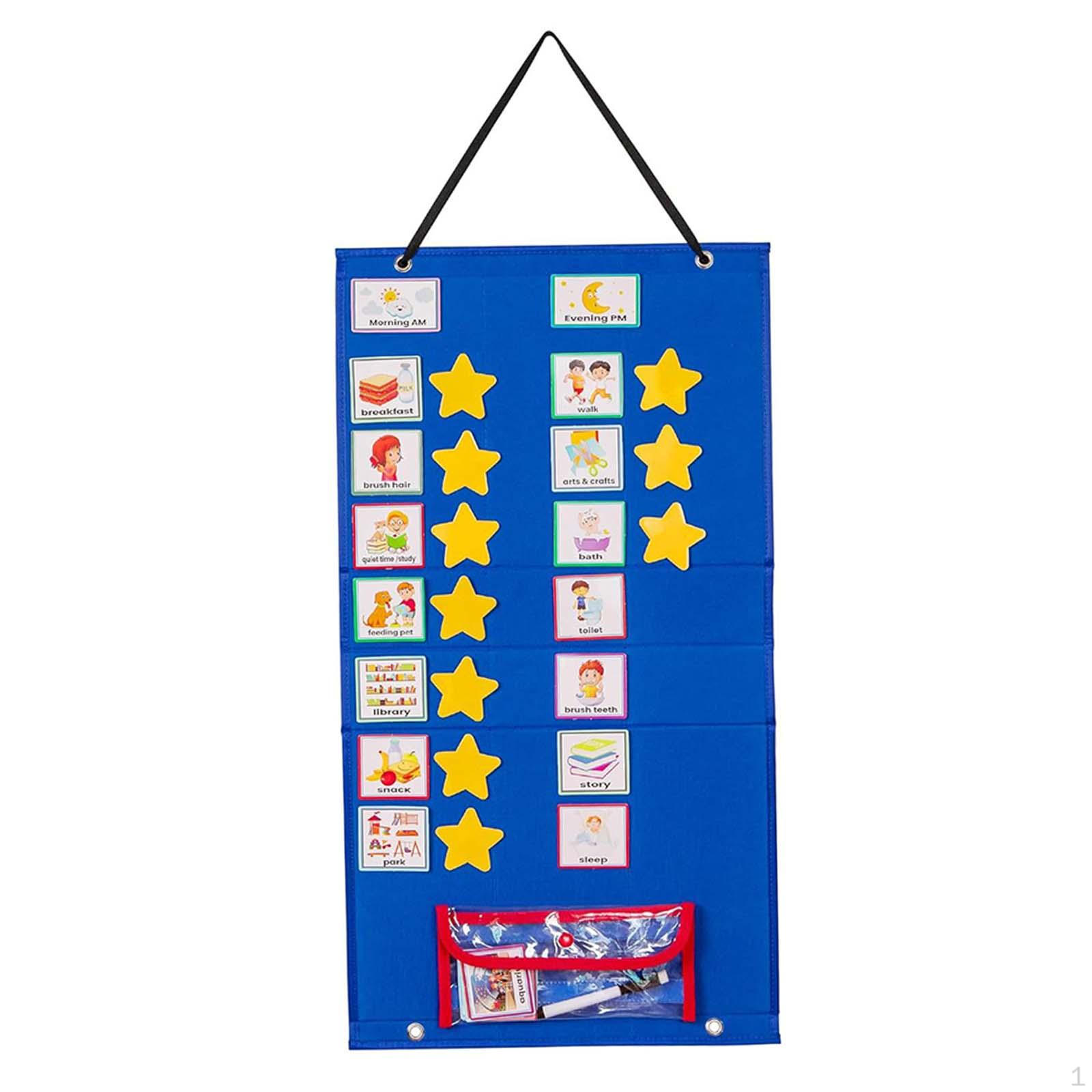 Kids Visual Schedule Calendar Chart Responsibility Planner Routine Cards