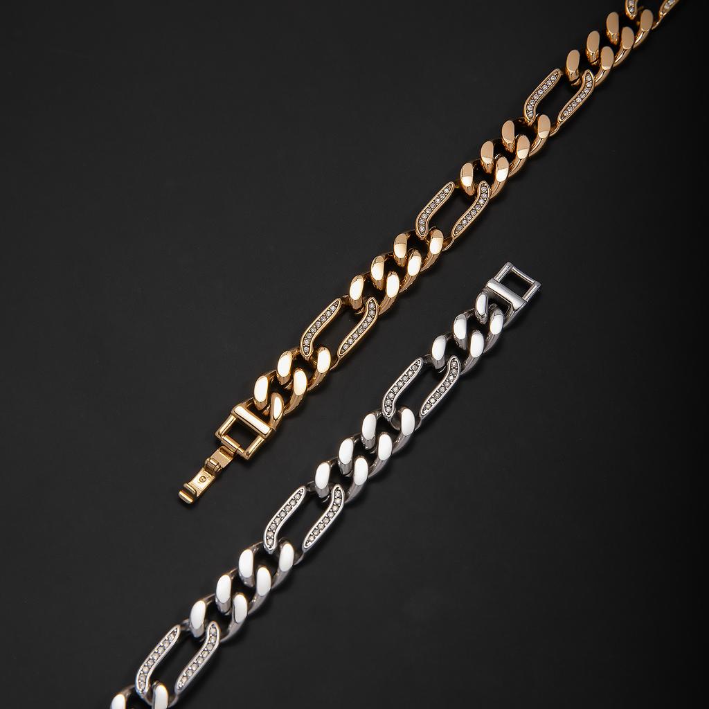 New Stainless Steel Gypsy 1:1 Full Diamond Bracelet, Light Luxury Fashion Trend Personalized Chain