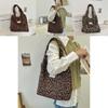Chic And Trendy Wool Leopard Print Shoulder Tote Bag For Daily Fashion Needs