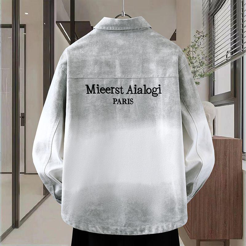 Men's Gradient Denim Jacket - Stylish Spring/Autumn College Style