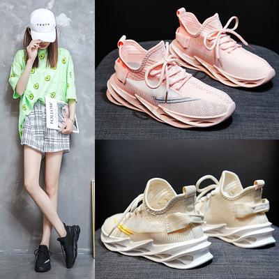 Women's Shoes Summer New Fly-woven Mesh Surface Casual Coconut Blade Bottom Cross-border Running Shoes Breathable Sports Shoes Women