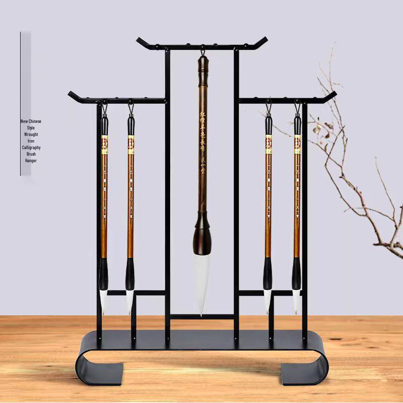 Tianyi Hall Chinese-Style Round Brush Holder: Creative Retro Iron Art for Calligraphy Students. Iron Art