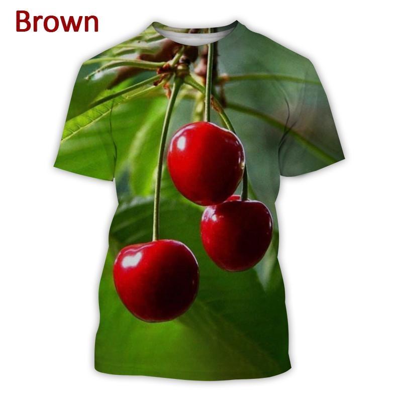 Fruit Cherry 3d Printed T-shirt Men Women Summer Short Sleeve T-Shirt Fashionable Comfortable Casual Breathable O-Neck T-Shirts