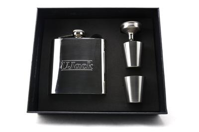 UJack Stainless Steel SUS304 Whiskey Bottle Hip Flask Flask Bottle Mirror of (6oz, Finish/Set 4)