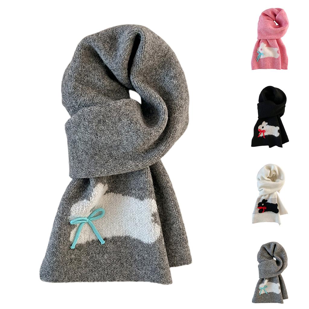 Ladies' Solid Color Soft And Sticky Knitted Cute Scarf And Scarf
