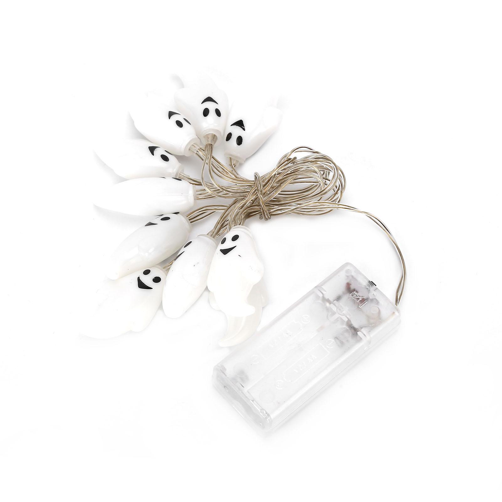 

10 светодиодных гирлянд Ghost 6.6ft для Хэллоуина, гирлянда для украшения косплей-вечеринки на Хэллоуин Warm White Light