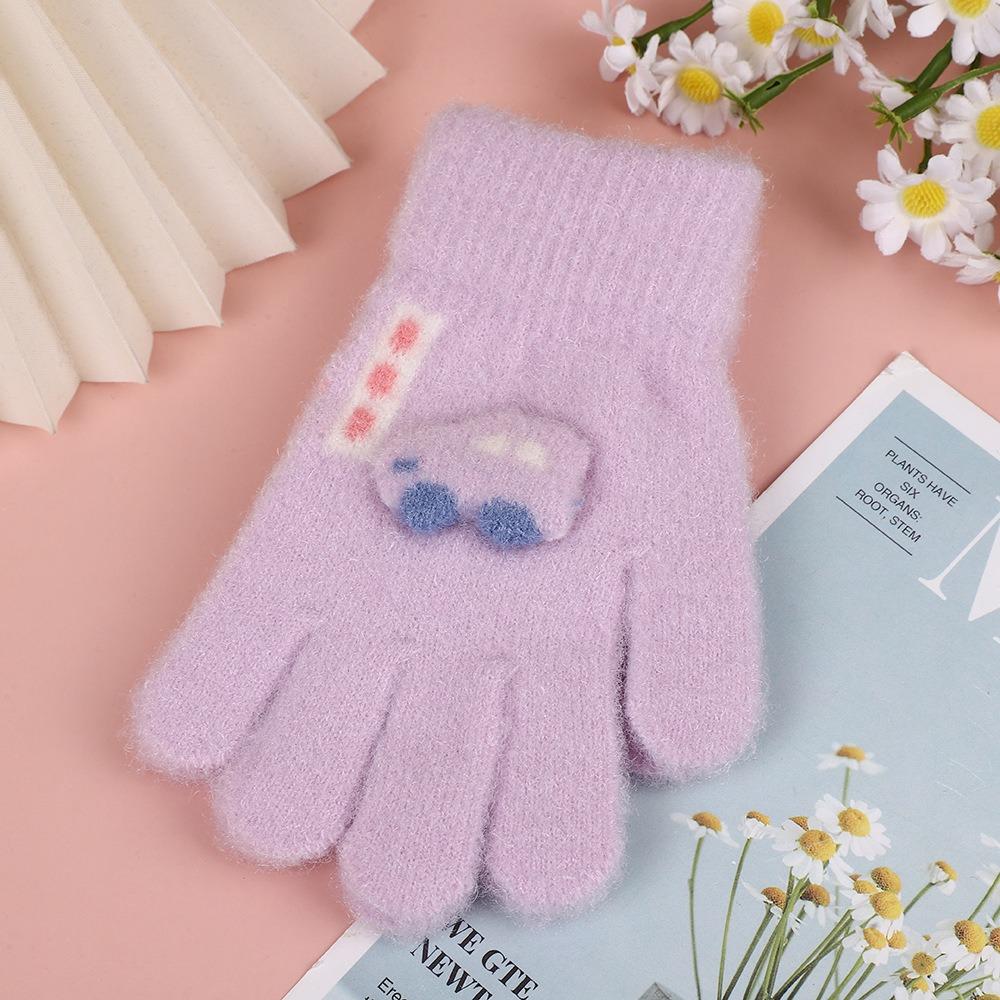 Coldproof Children Gloves Warm Knitted Mittens Durable Winter Plush Gloves  For 2-5 Years Kids