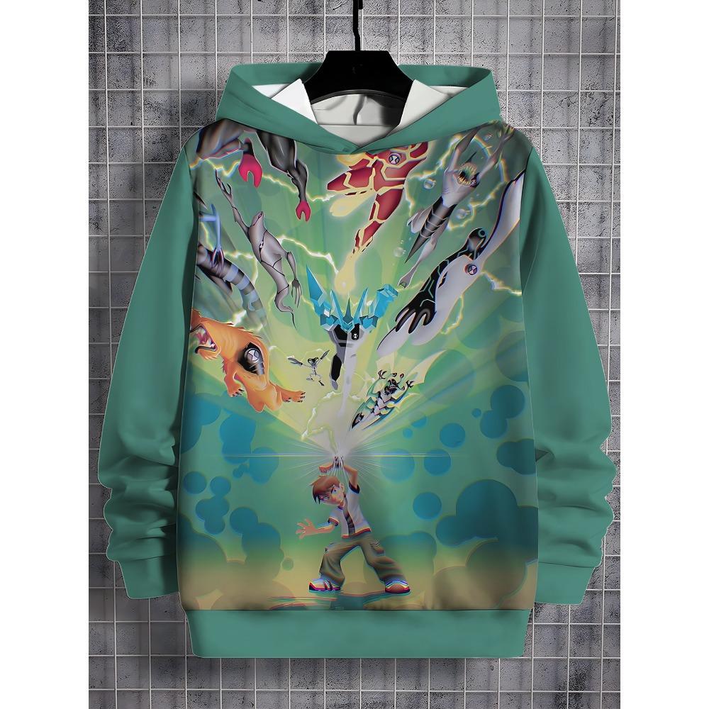 

Ben 10 3D-принт Все сезоны Детская повседневная толстовка Крутой пуловер Топы Унисекс Одежда Мальчик Девочка Худи 100