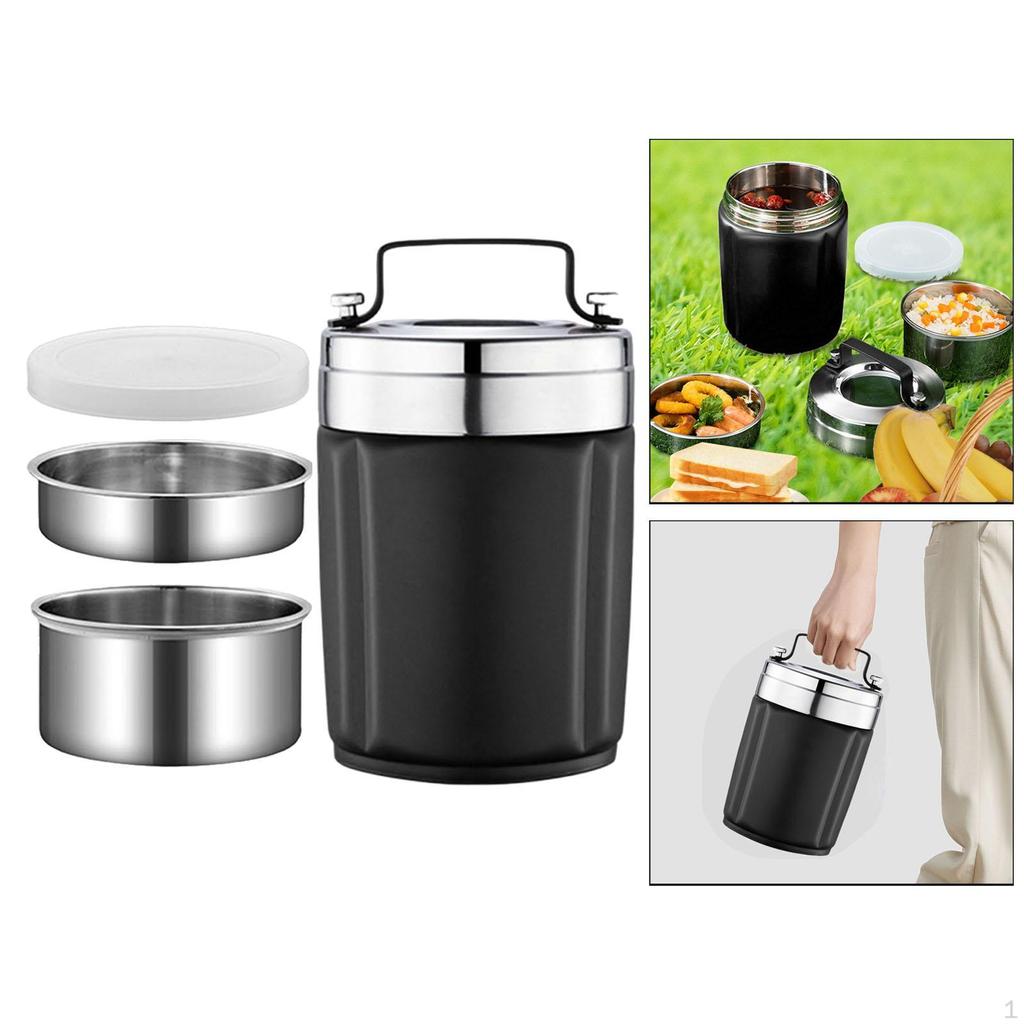 Lunchlåda i rostfritt stål Vuxna 1,9L Stor kapacitet Isolerad väska Behållare