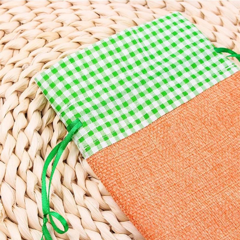 Pack Of 16 Easy Closure Drawstring Carrot Bags Gift Wrapping Bag For Quick Gift Packaging And Small Item Organization