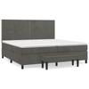 3137804 vidaXL Lit à sommier tapissier et matelas Gris foncé 200x200cm Velours