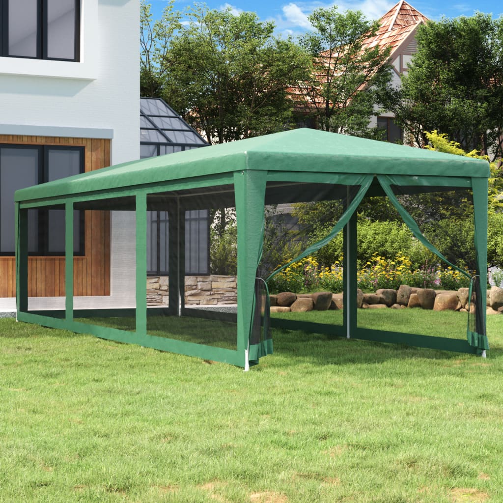 Vidaxl Namiot Imprezowy Z 8 Ścianami Z Siatki, Zielony, 3X9 M, Hdpe