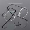 1.61 index Lenses No-Rim Circular Shortsighted Spectacles Rx Eyewear Anti-blue Light Myopia Glasses -0.5 -0.75 To -6