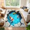 Koi-Fische und Kirschblüten Rutschfester Heimteppich Design für Wohnzimmer Schlafzimmer Büro Dekor Geschenk mit Lebendigem Muster und Bequem