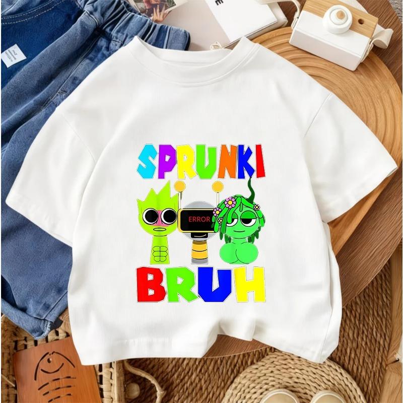 2026 Sommer Lässig Rundhals Mode Oberteil Streetwear Niedlich Kawaii Sprunki Musikspiel Kinder T-Shirt