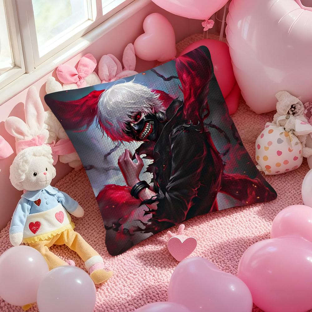 

Tokyo GGhoul KKaneki Ken Pillow Case Antidustmite Pillowcase Invisible Zipper Silky Short Plush Sofa Cushion Cover 30x30 cm