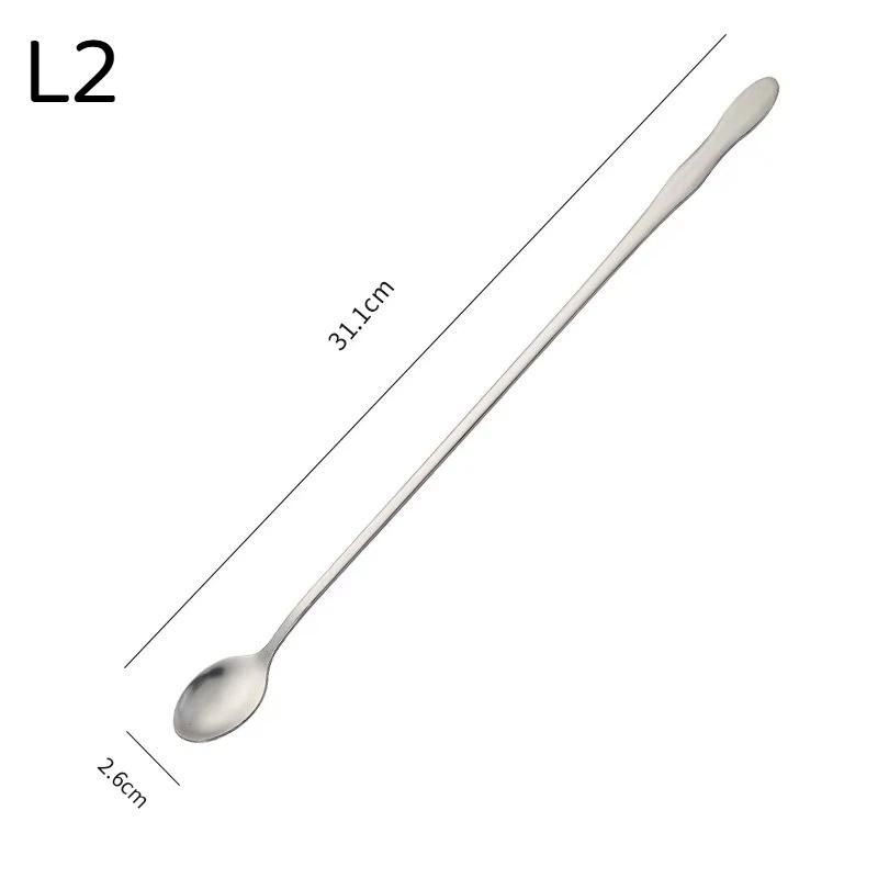 Stainless Steel Long Handle Stir Spoon Designed For Effortless Mixing In Cocktails And Teas