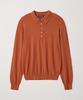 EDWARDMAX 5-Button Cotton Collar Summer Long Sleeve Knit (Brick Orange)