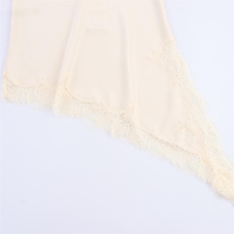 European & American Style Women's Asymmetrical Lace Camisole Dress