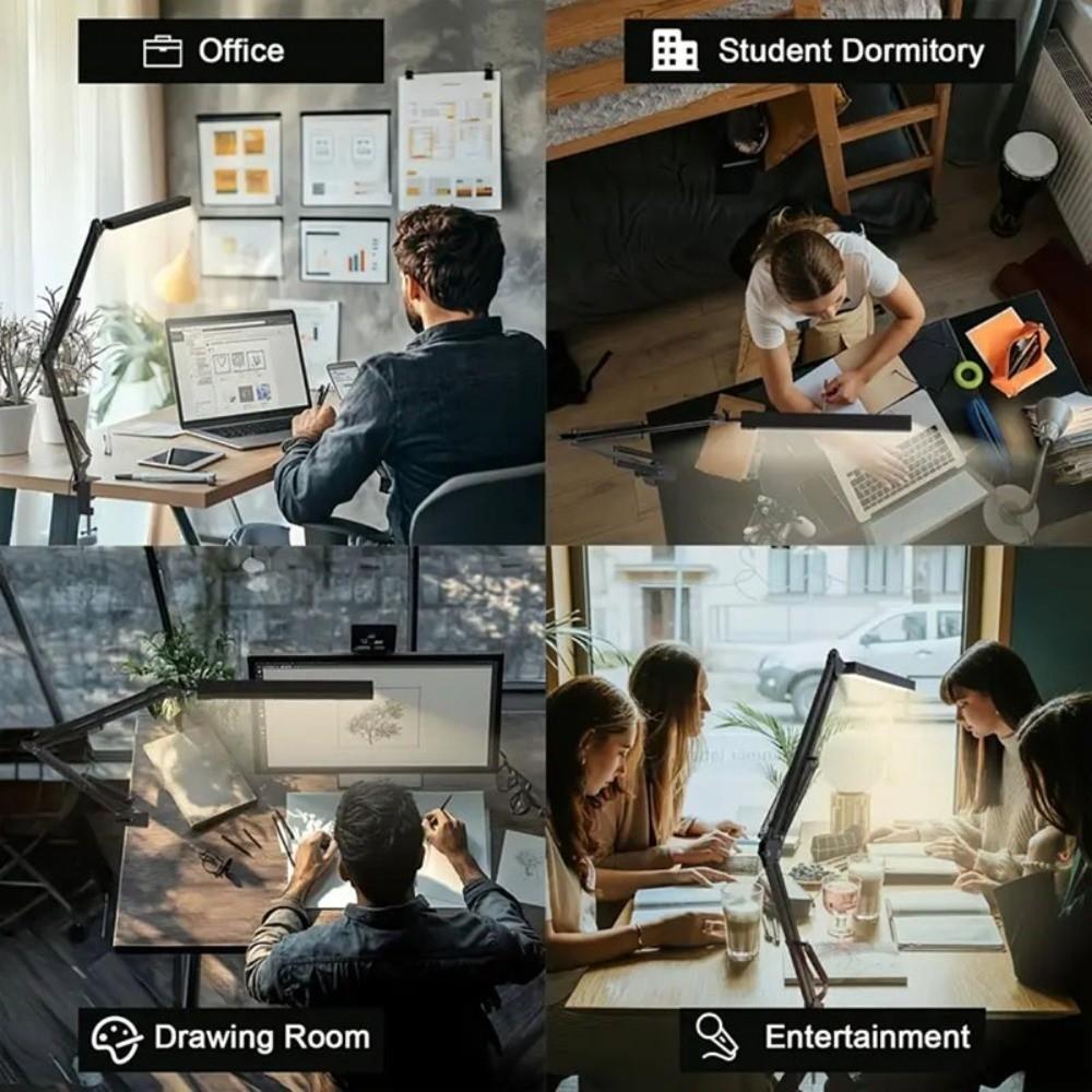 Lámpara de Escritorio Ajustable con 10 Niveles de Brillo Luz LED de Tira Ajustable 360° Trabajo de Escritorio