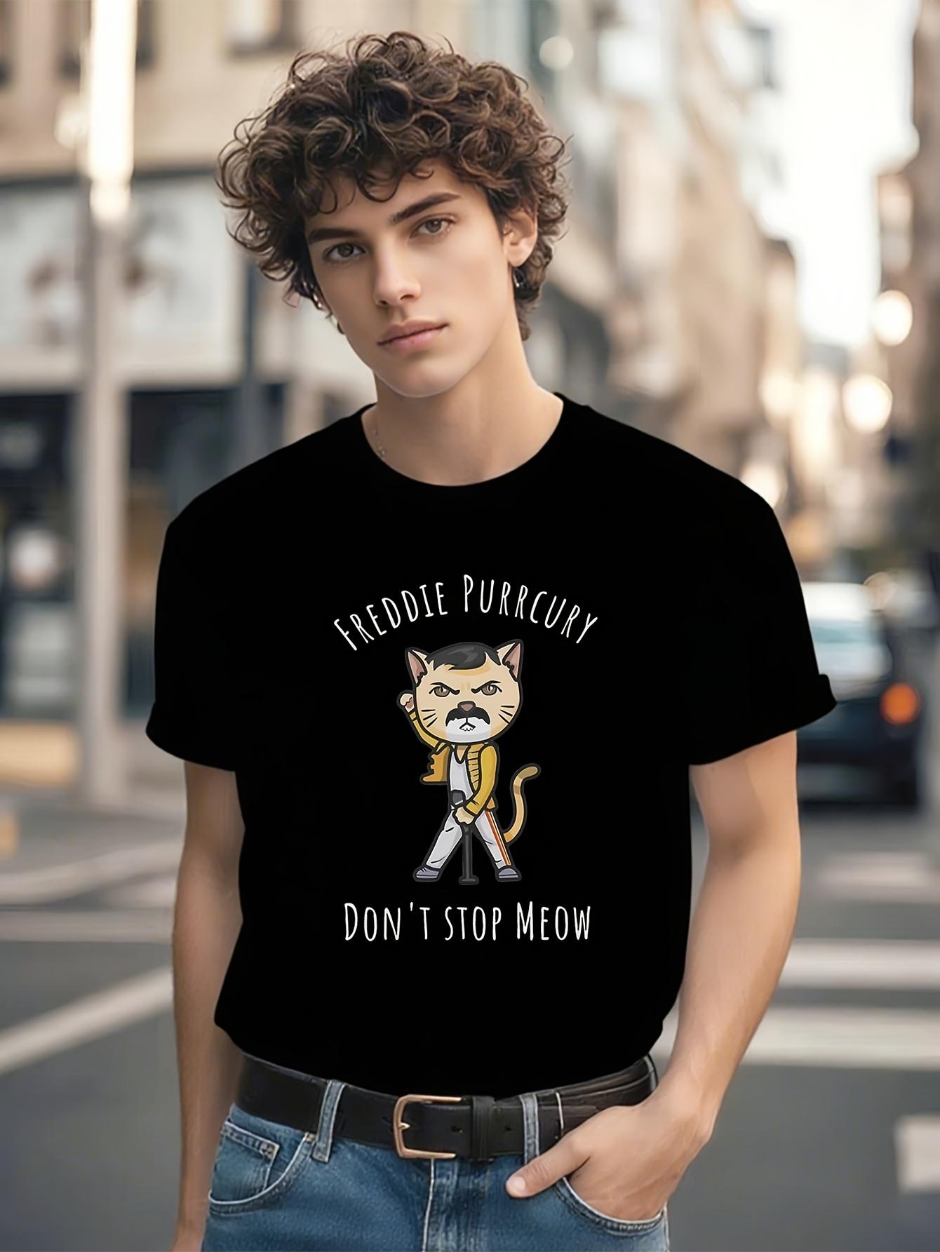 Freddie Purr-cury Funny Tshirt Funny Singing Cat Tshirt -... XXXL