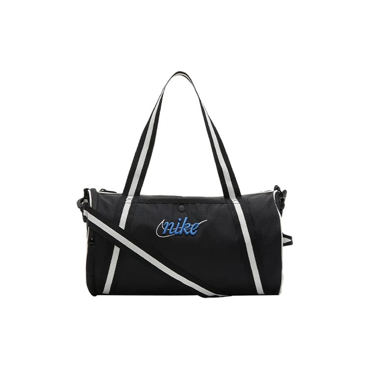 Nike Heritage Polyester Portable One Shoulder Crossbody Gym Bag Large Unisex Black DR6261-010