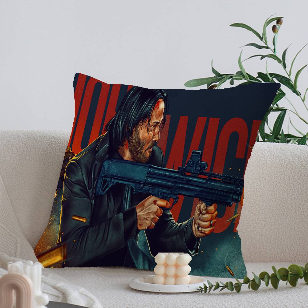 Movie John Wick Cushion Cover Car Throw Pillow Case For Sofa Car Christmas Gift 40X40Cm 45X45Cm