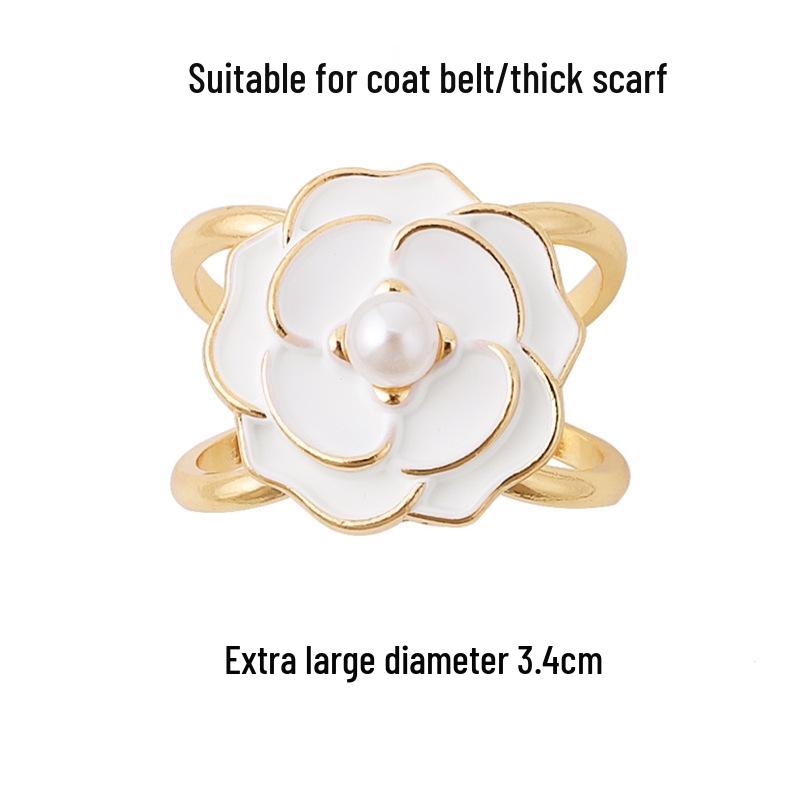 Elegant Silk Flower Scarf Buckle: Versatile, Dual-Purpose Accessory for Shawls and Scarves