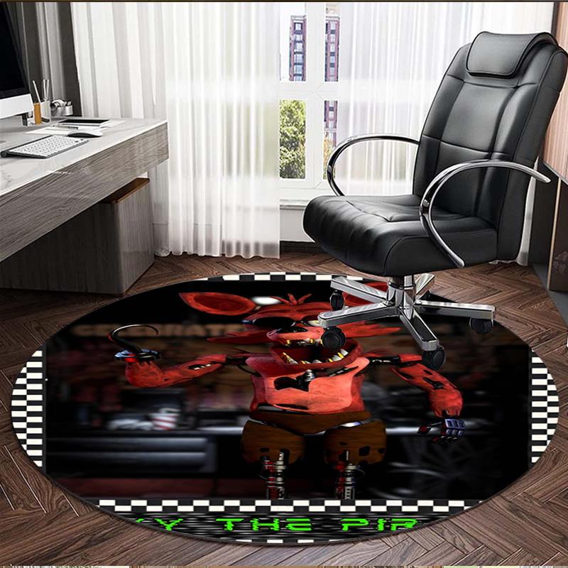 Five Nights at Freddy's Print Round Rug, Washable Floor Carpet, For Entryway Dorm Laundry Room Office Study, Home Decor Birthday Christmas Gift