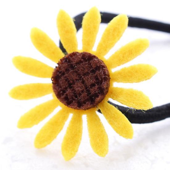 5 Stück Sonnenblumen-elastische Haargummis, Bänder, Seilringe, Pferdeschwanzhalter für Mädchen und Frauen
