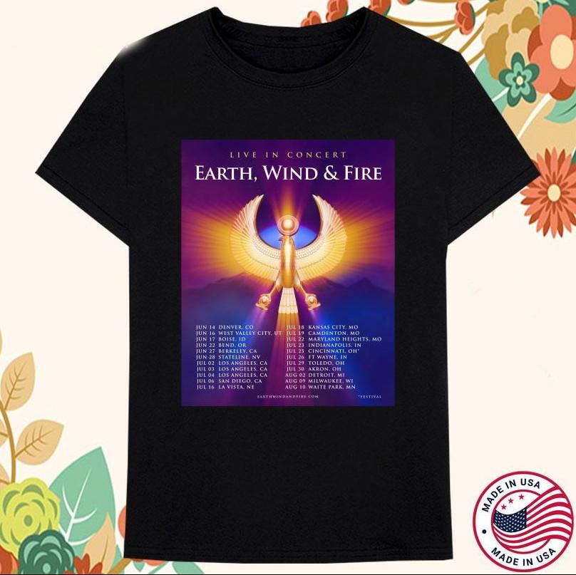 Earth Wind Fire Live In Concert Summer Tour 2026 T-shirt size S-5XL S