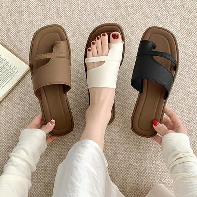 Women's Roman Style Toe-Loop Sandals - Simple, Retro, Non-Slip, Versatile Outdoor & Home Footwear