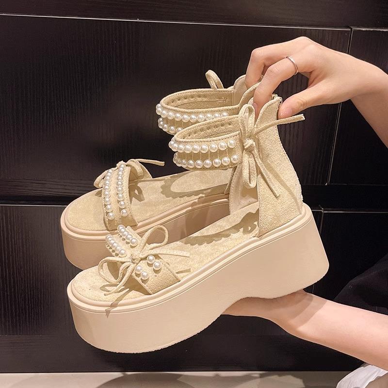 Summer Muffin Thick-soled High-top Sandals Women's 2025 New Outer Wear Skirt Fairy Wind Beach Roman Shoes