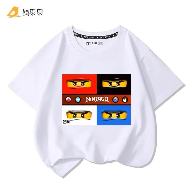 Phantom Ninja Limited Edition Printed T-Shirt for Big Boys and Girls - Children's Summer Cotton Short-Sleeved Shirt