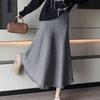 Women Knitted Skirt A-line Mid Long Female Retro Thickened Large Skirt High Waisted Slimming Autumn Winter Skirts
