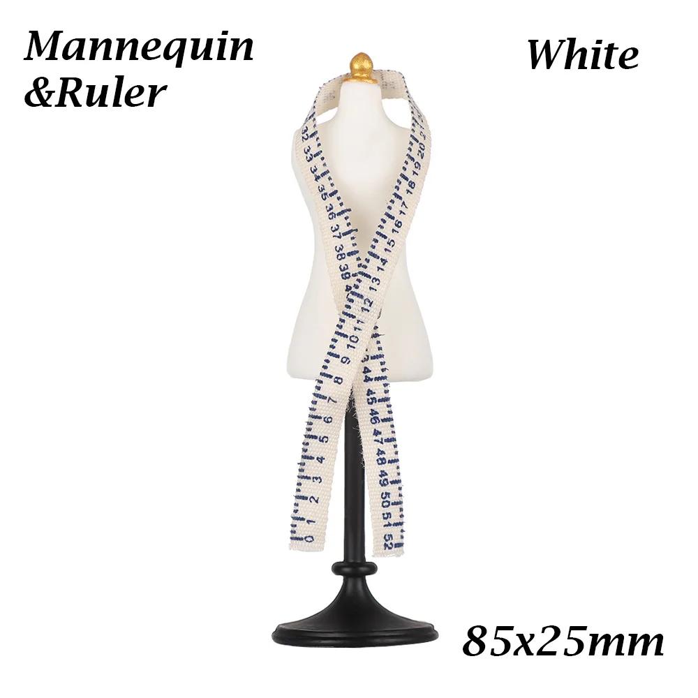 1/12 Dollhouse Mini Mannequin Ruler Set Evening Dress Simulation Humanoid Model Props Miniature Accessories Children Kids Toys