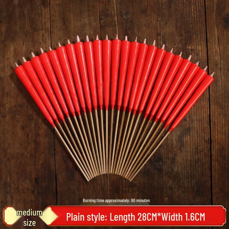 Bamboo Skewers & Red Candles: Long-Burning Incense for Offering to Buddha & Bodhisattva