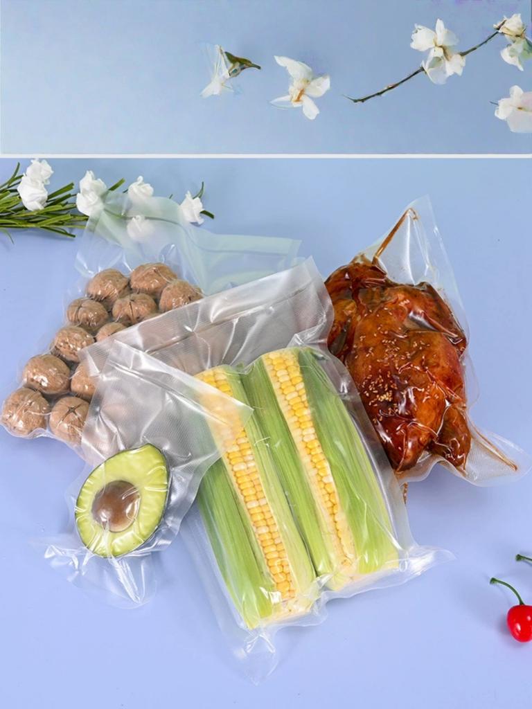 50pcs Vacuum Sealer Bags Food Grade Nylon Composite Pouches for Meat Produce Meal Prep Freezer and Sous Vide