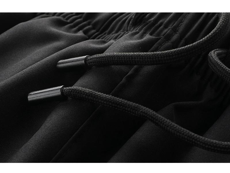 מכנסי ריצה קיציים לגברים במידות גדולות, מתייבשים במהירות, מבד משי קרח