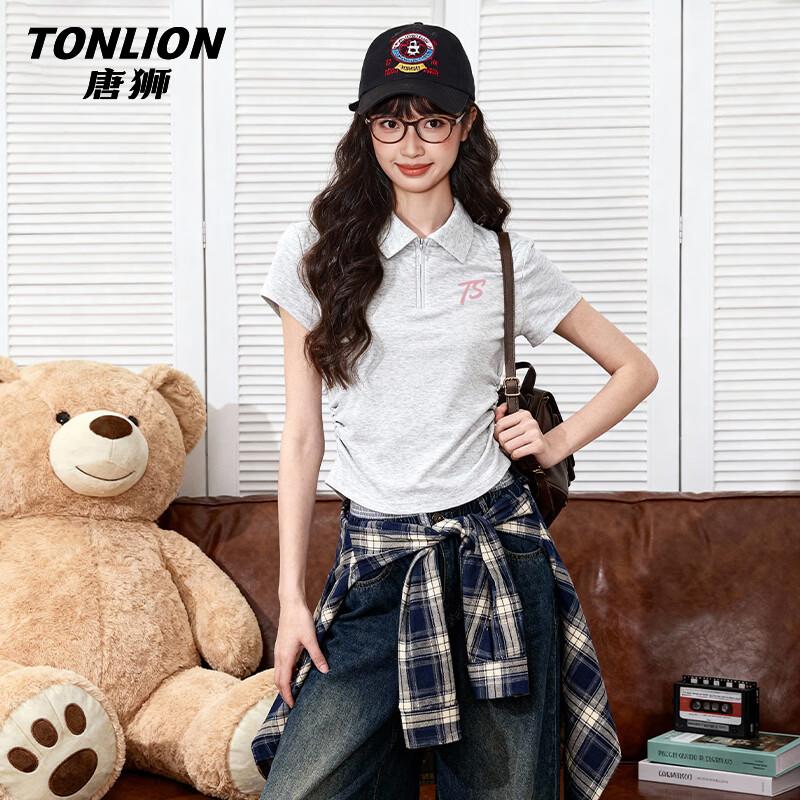 TonLion Women s Slim-Fit Polo T-Shirt L