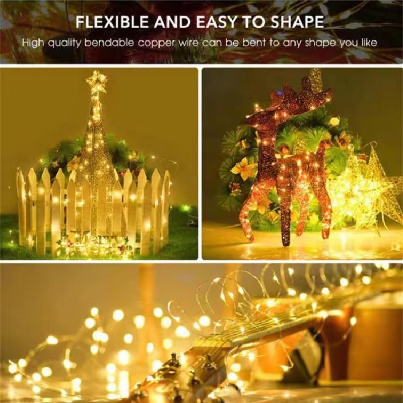 Kupferdraht Lichterkette mit Fernbedienung für Weihnachtsfeierlichkeiten