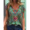 Summer 3D Loose Short Sleeved T-shirt, Women's Graffiti Printed Casual Versatile Top T-shirt