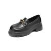 Augustine black loafers women's 2025 new autumn platform casual huge good-looking British small leather shoes